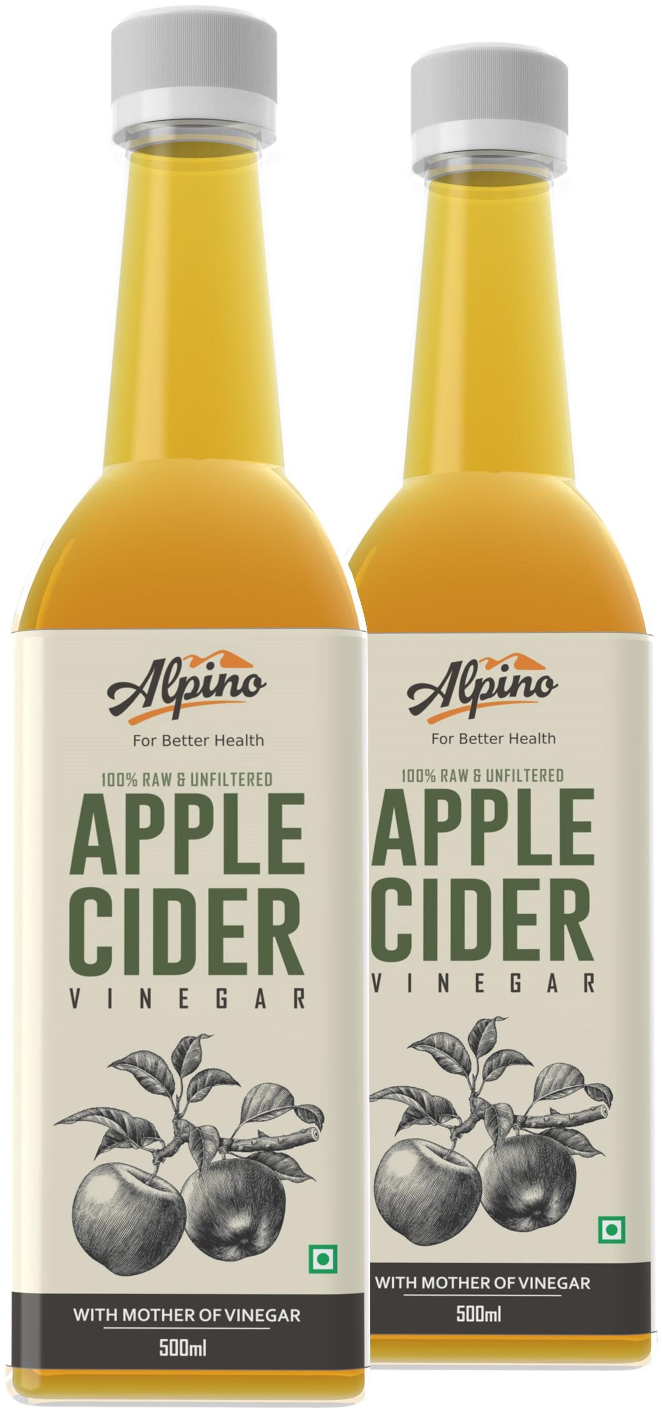 

Alpino Apple Cider Vinegar 100 Raw Unfiltered with Mother 500ml(Pack of 2)