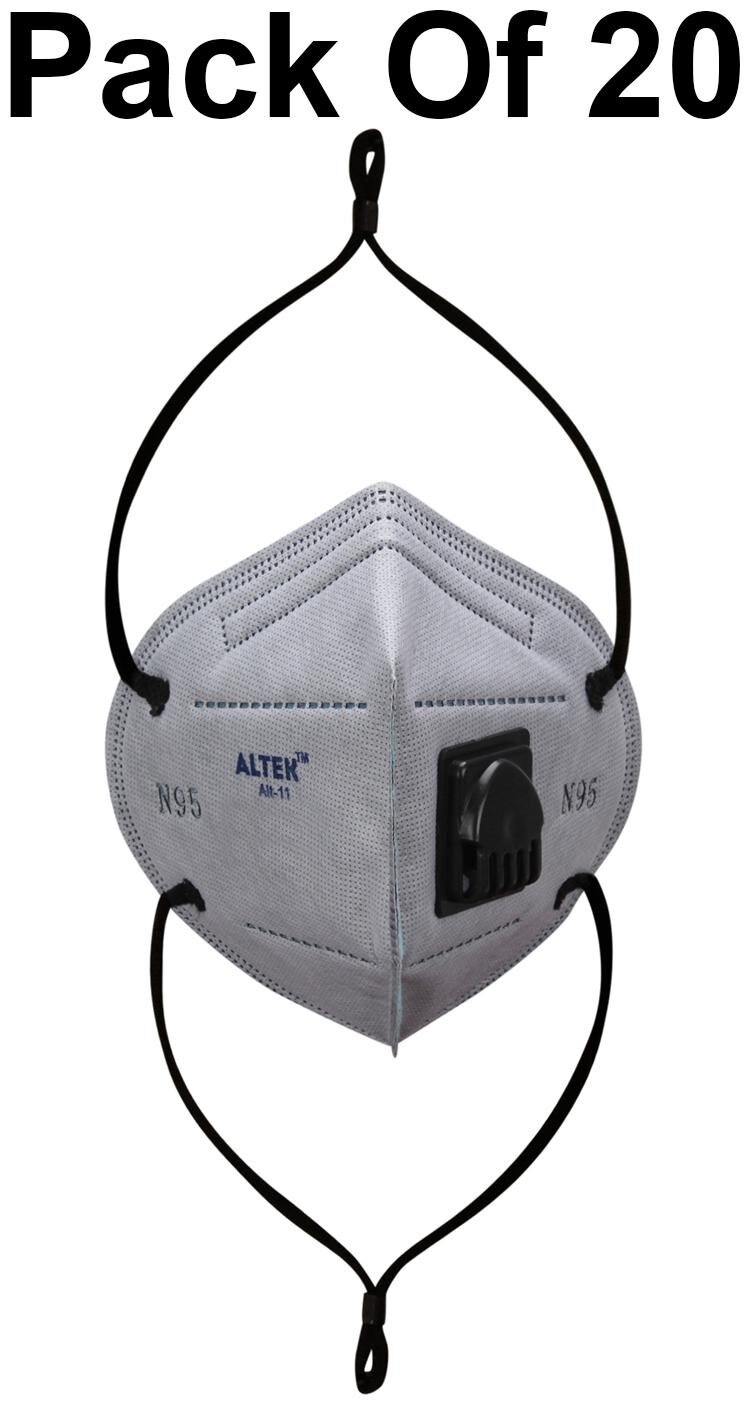 

ALTEK Anti Pollition Activate N95 Face Mask With Respirator And Long Strap Grey (Pack Of 20)