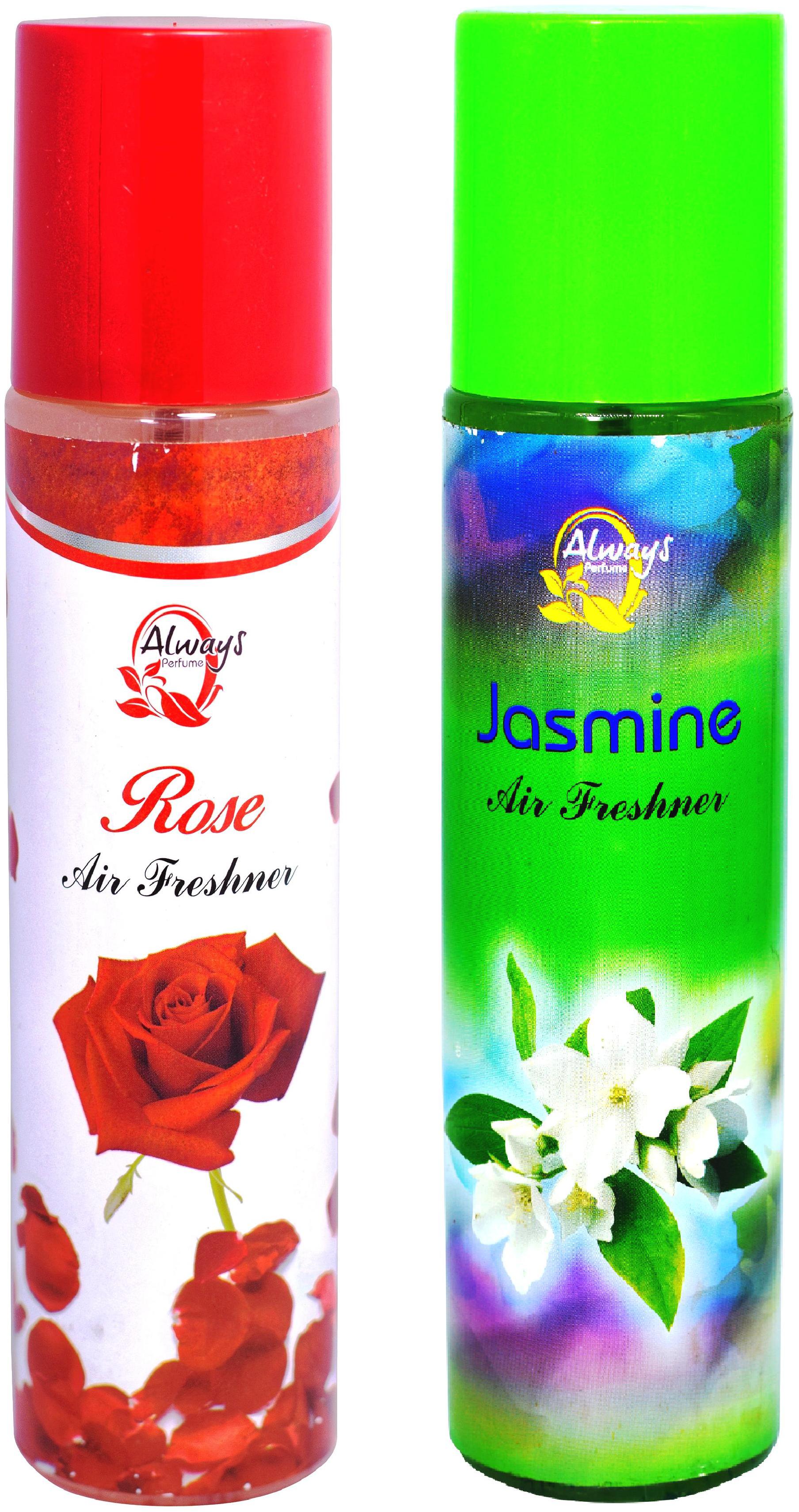 

Always Perfumes Jasmine 250ml Rose 250ml 4in 1 Natural Fragrance Air Freshener (Pack of 2)