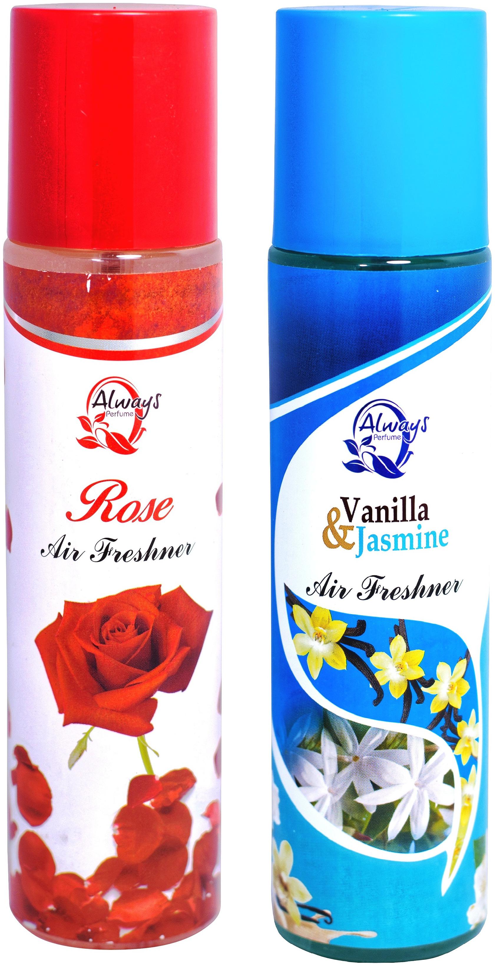 

Always Perfumes Rose 250ml Vanilla Jasmine 250ml 4in 1 Natural Fragrance Air Freshener (Pack of 2)