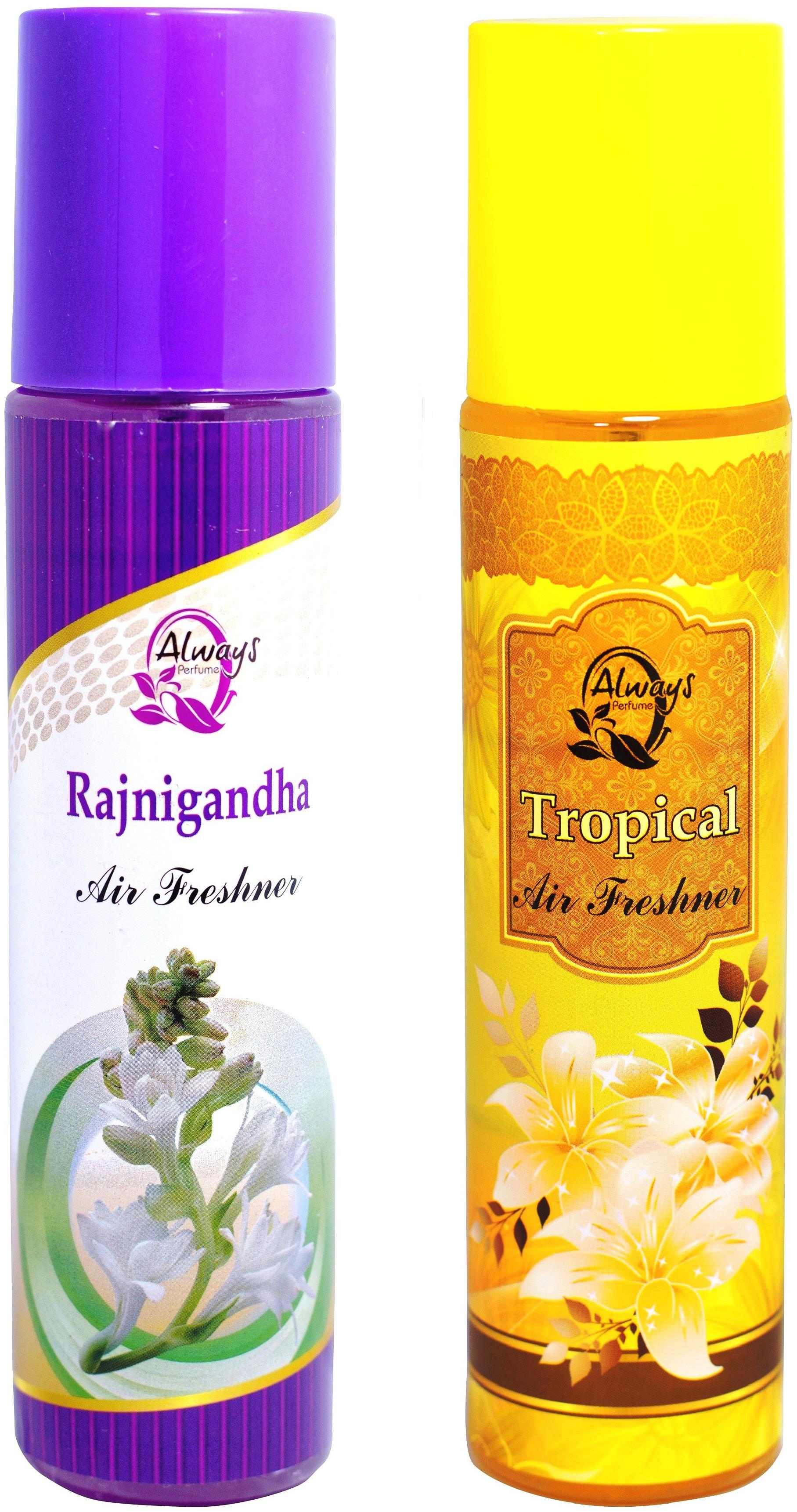

Always Perfumes Rajnigandha 250ml Tropical 250ml 4in 1 Natural Fragrance Air Freshener (Pack of 2)