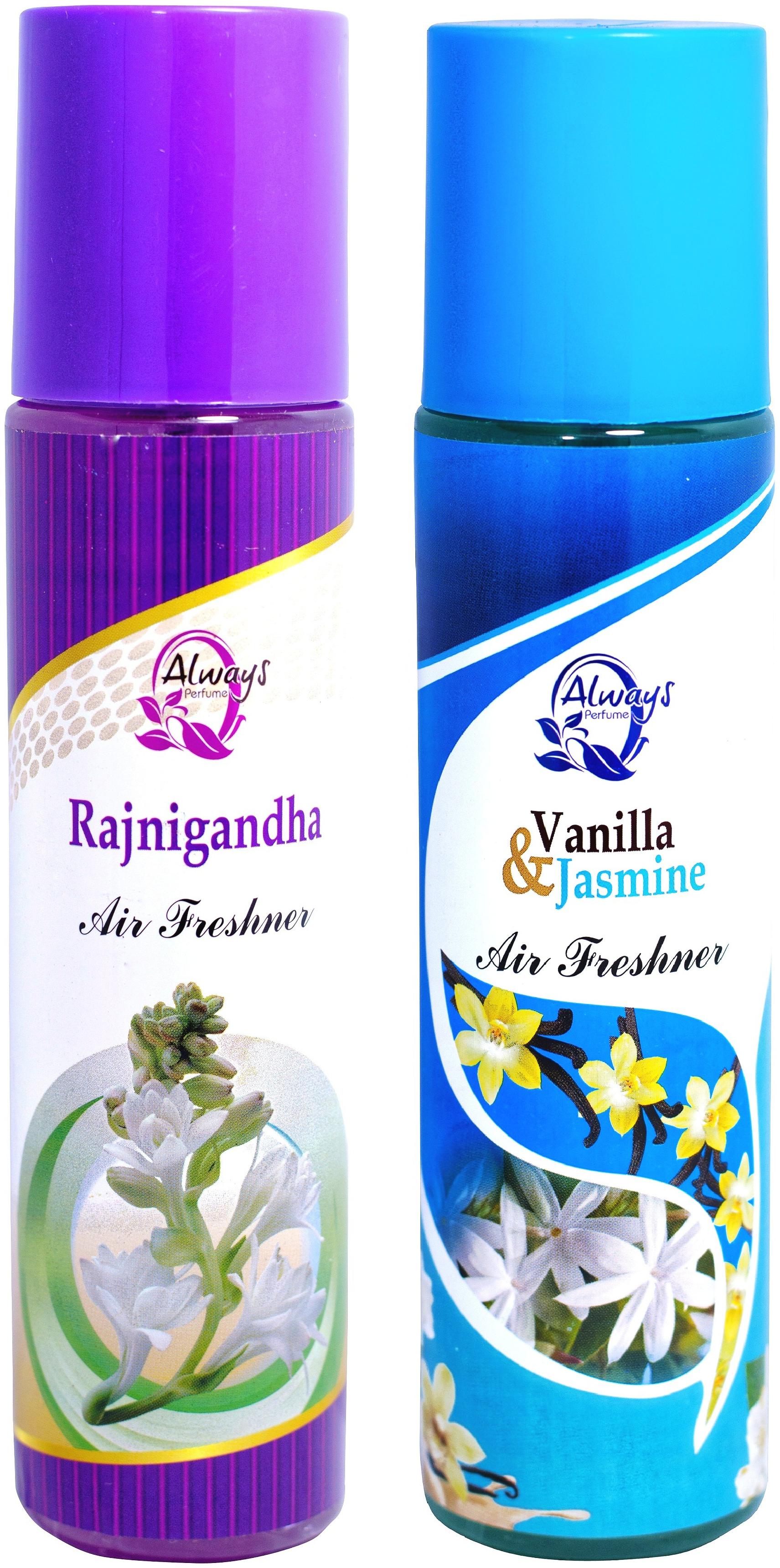 

Always Perfumes Rajnigandha 250ml Vanilla Jasmine 250ml 4in 1 Natural Fragrance Air Freshener (Pack of 2)