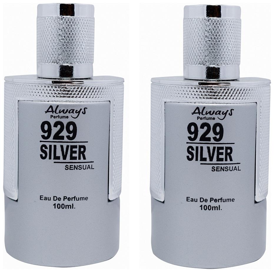 

Always Silver Eau De Perfume for Men Women Pack of 2 (100 ml x 2) With 929 Sensual Eau De Perfume Free (10 ml x 2 )