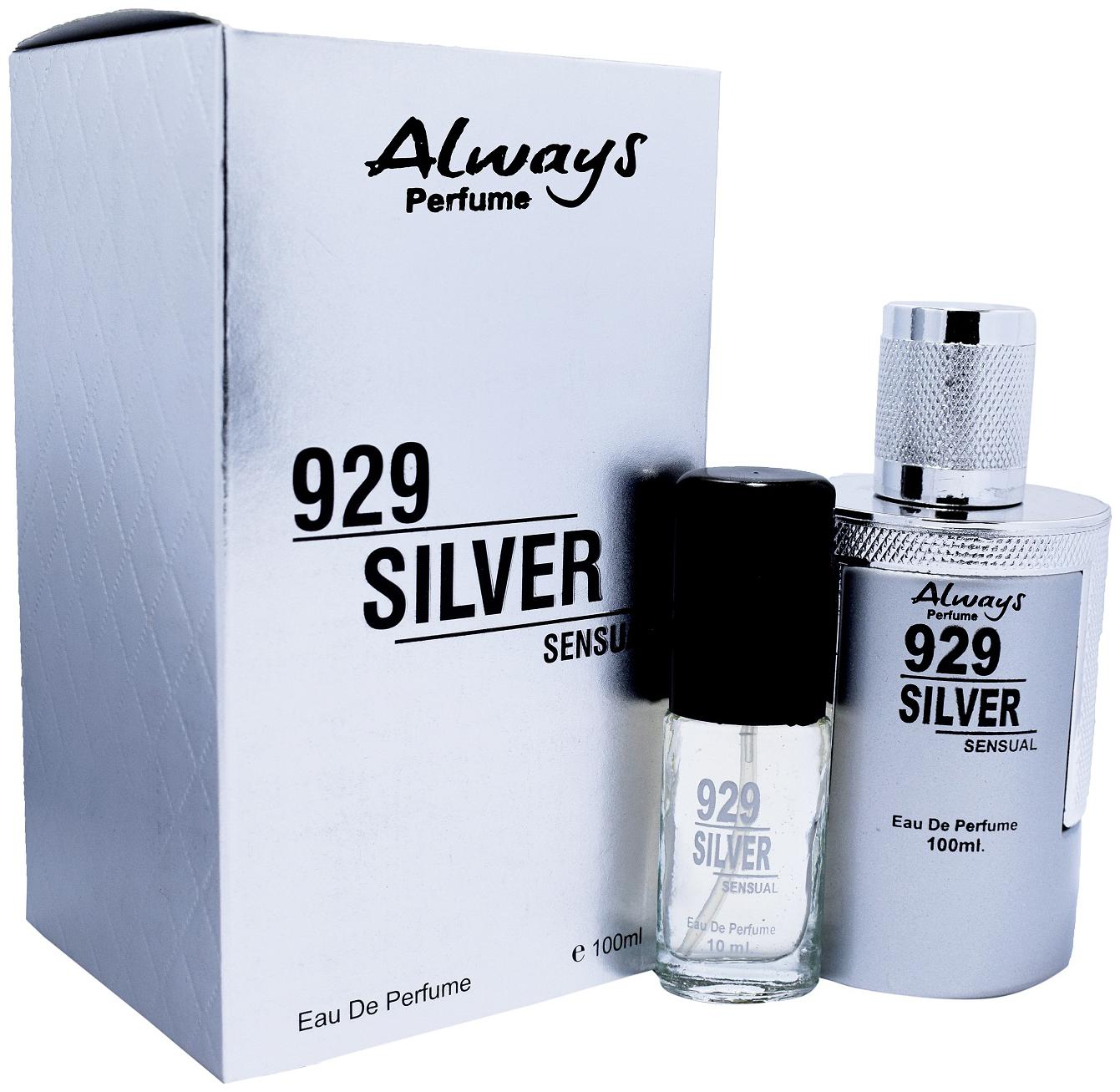 

Always Silver Eau De Perfume for Men Women Pack of 1 (100 ml) With 929 Sensual Eau De Perfume Free 10 ml