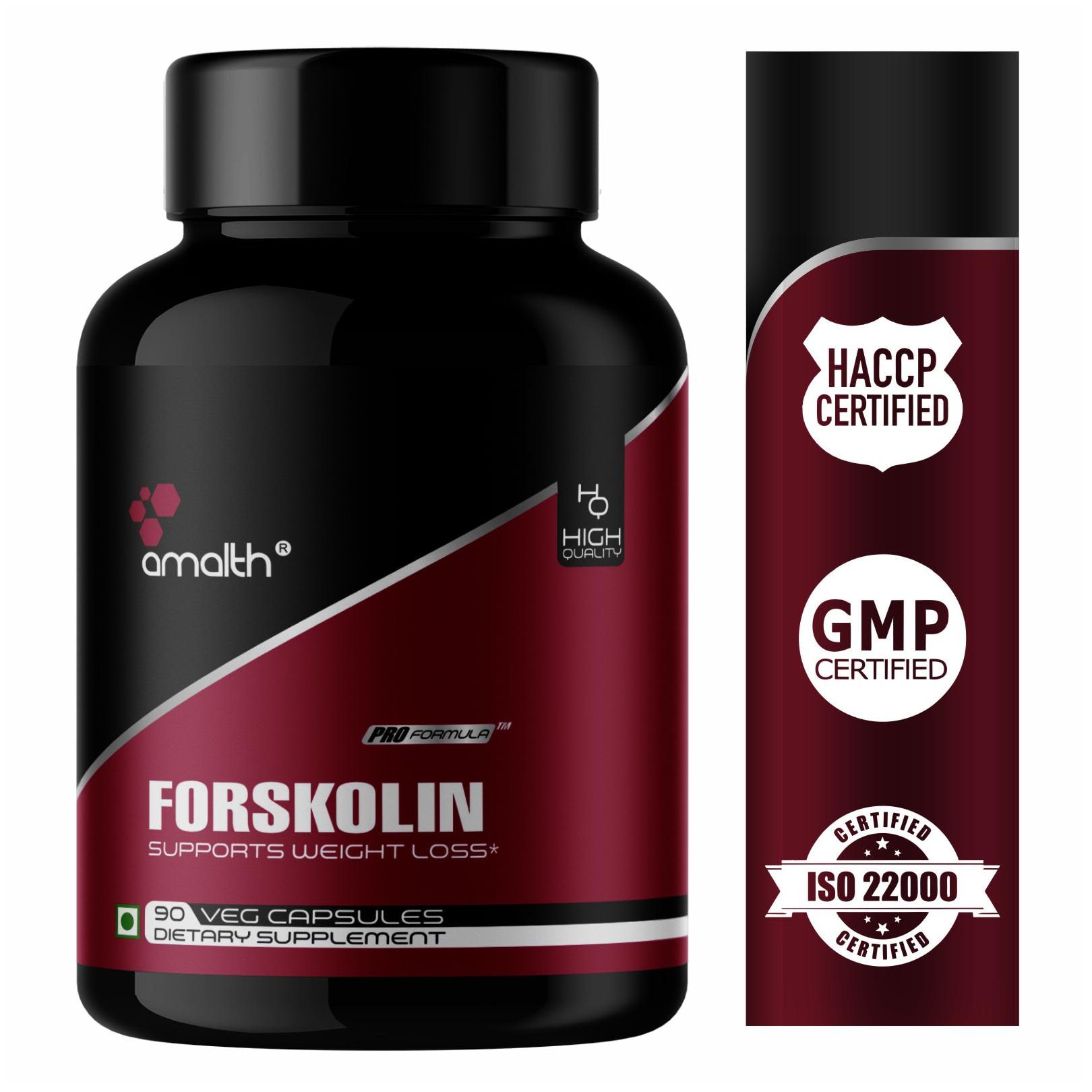 

Amalth Coleus Forskohlii Seed Extract Powder 500mg Veg Capsules for weight loss 1 Bottle -90Capsules