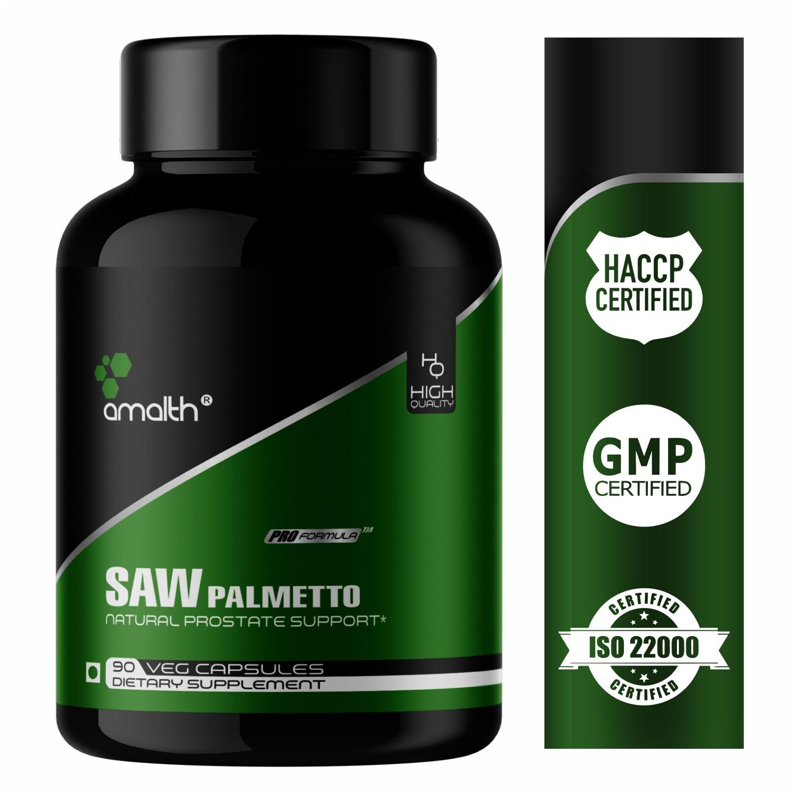 

Amalth Saw Palmetto supplement Extract Powder 500mg s (for Prostate Hair Grow) 1 Bottle -90Capsules