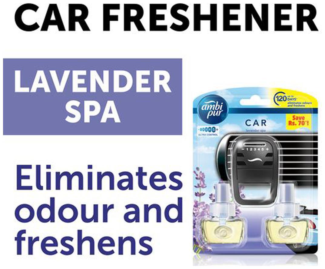 

Ambi pur Car Air Freshener Starter Kit Lavender Refill 7 ml