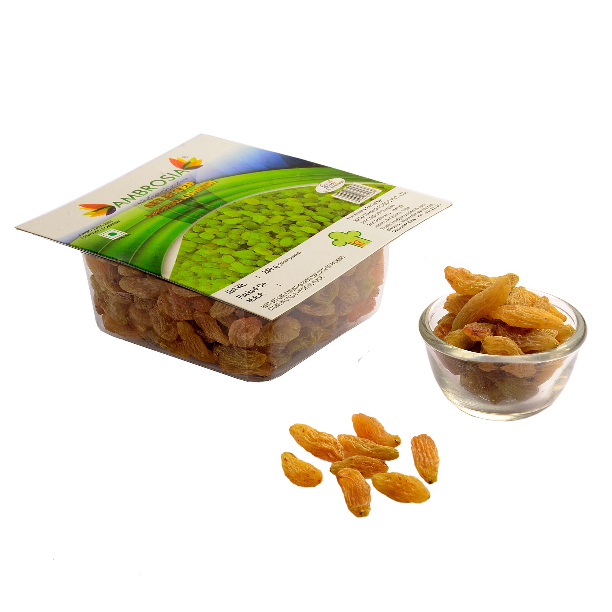 

Ambrosia Selected Raisins Tray 250 g - Long Green (Pack Of 3)