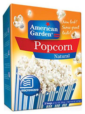 

American Garden Microwave Popcorn - Natural 273 g