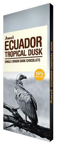 

Amul Ecuador Tropical Dusk Single Origin Dark Chocolate 55 Dark 125 g