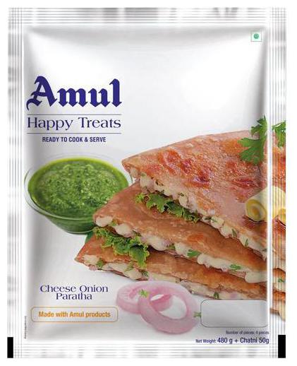 

Amul Happy Treats Ready to Cook Serve - Cheese Onion Paratha 500 g