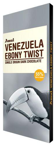 

Amul Venezuela Ebony Twist Single Origin Dark Chocolate 55 Dark 125 g