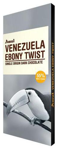 

Amul Venezuela Ebony Twist Single Origin Dark Chocolate 55 Dark 125 g