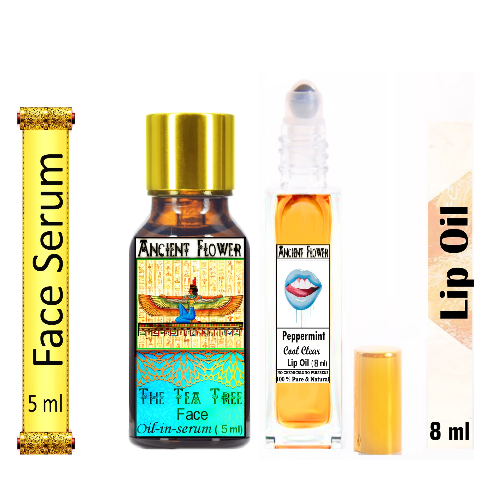 

Ancient Flower The Tea Tree Day Face serum 5 ml Peppermint Cool Clear Lip Oil 8 ml (Pack Of 2)