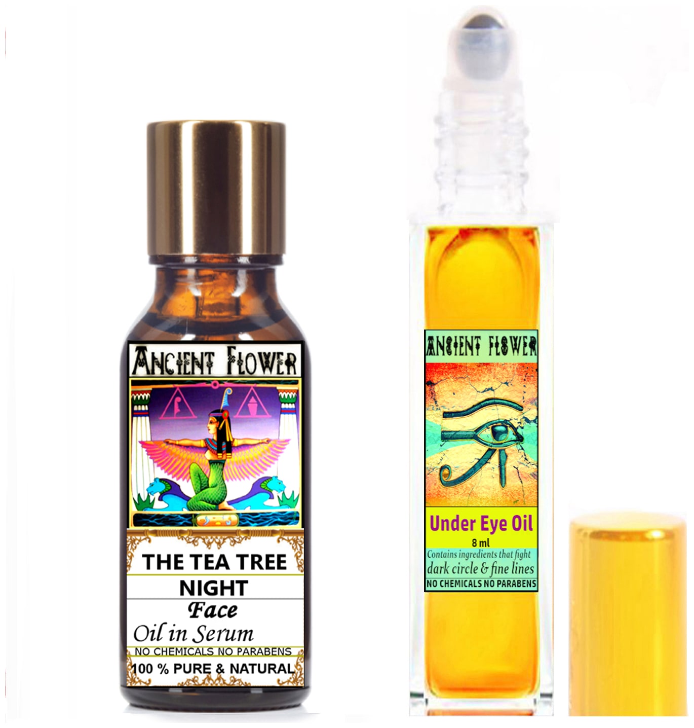 

Ancient Flower The Tea Tree Night Face Oil In Serum (5 ml) Under Eye Oil (8 ml) Pack Of 2