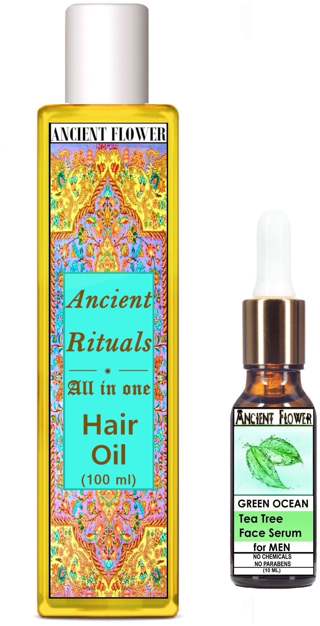 

Ancient Flower - Ancient Rituals hair Oil - 100 ml Green Ocean - 10ml Serum (Pack Of 2)