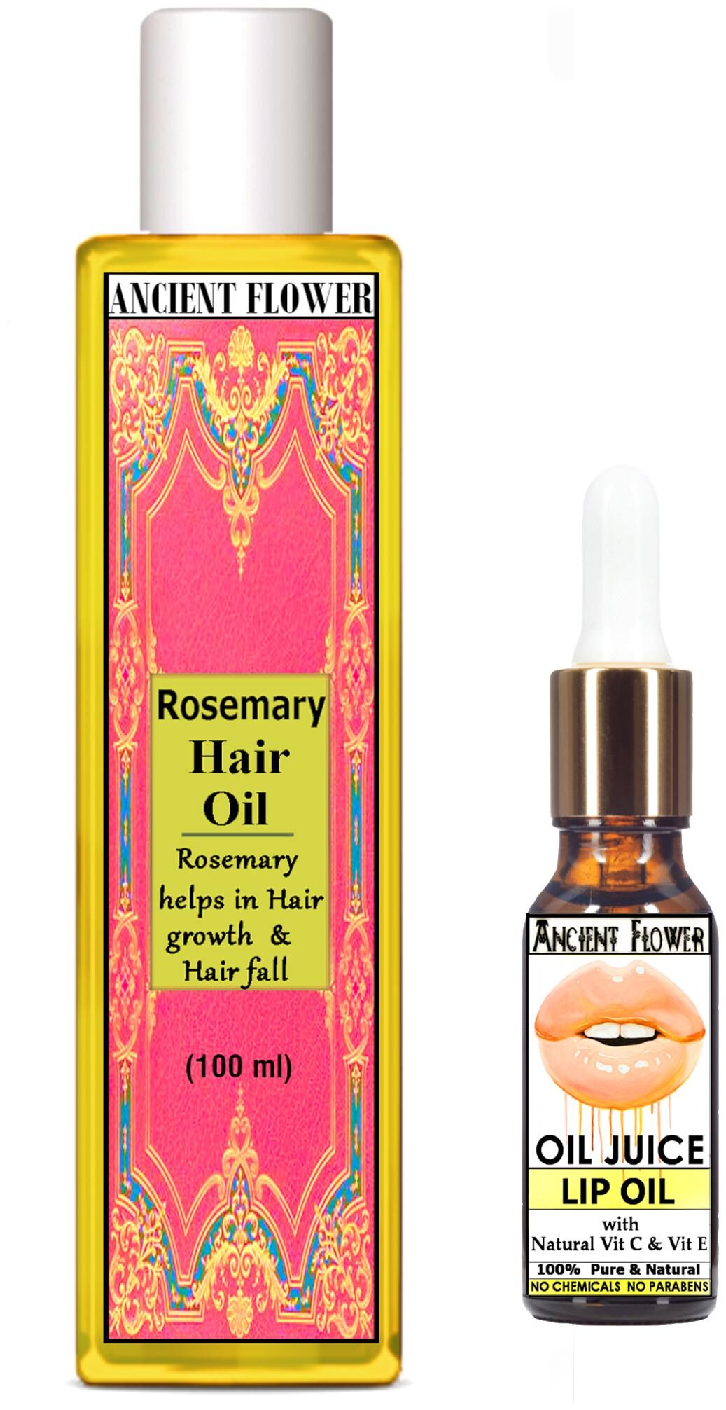 

Ancient Flower Rosemary Hair Oil 100 ml Oil Juice Lip oil 10 ml Combo (Pack Of 2)