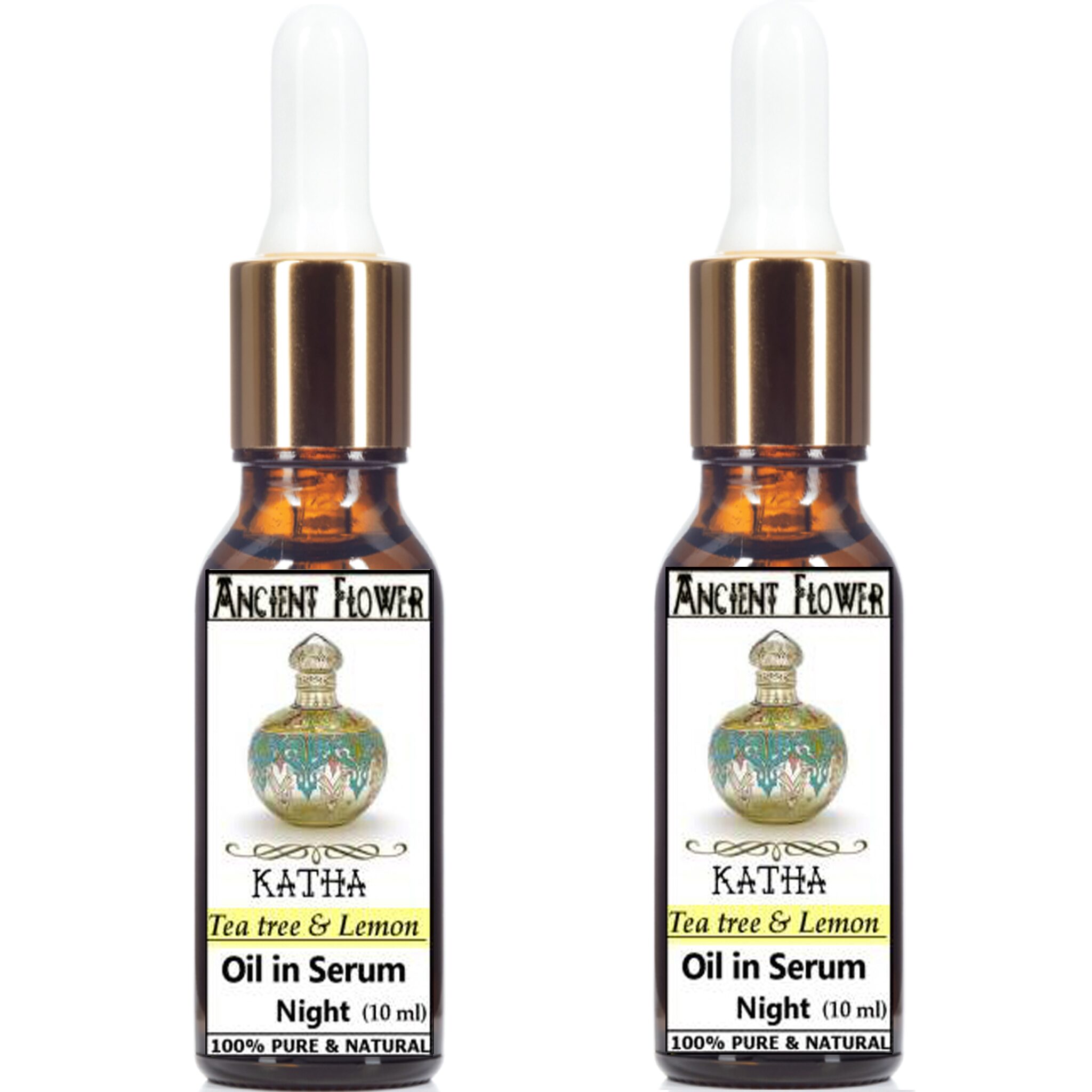 

Ancient Flower - Katha - Tea Tree and Lemon Oil In Serum (Night) (10 ml)combo (Pack of 2)