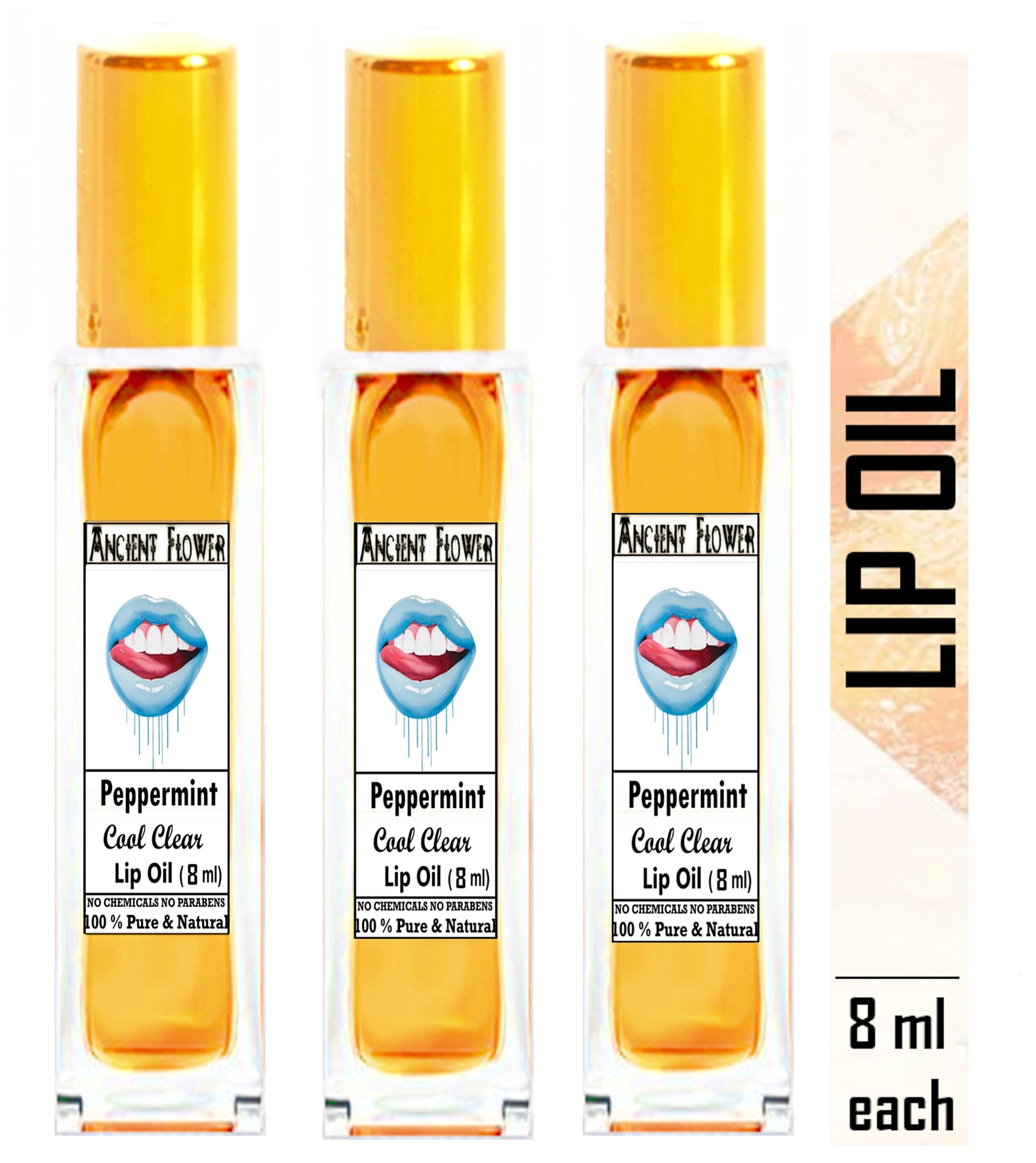 

Ancient Flower Peppermint Cool Clear Lip Oil 8 ml (Pack of 3)