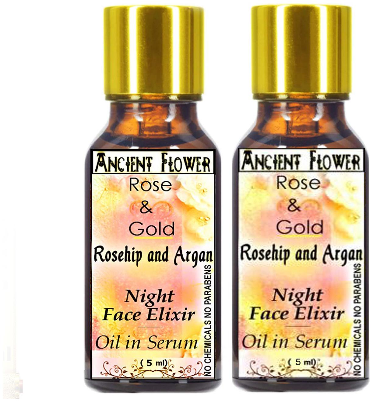 

Ancient Flower Rose Gold Rosehip and Argan Night Face Elixer 5 ml Combo (Pack Of 2)
