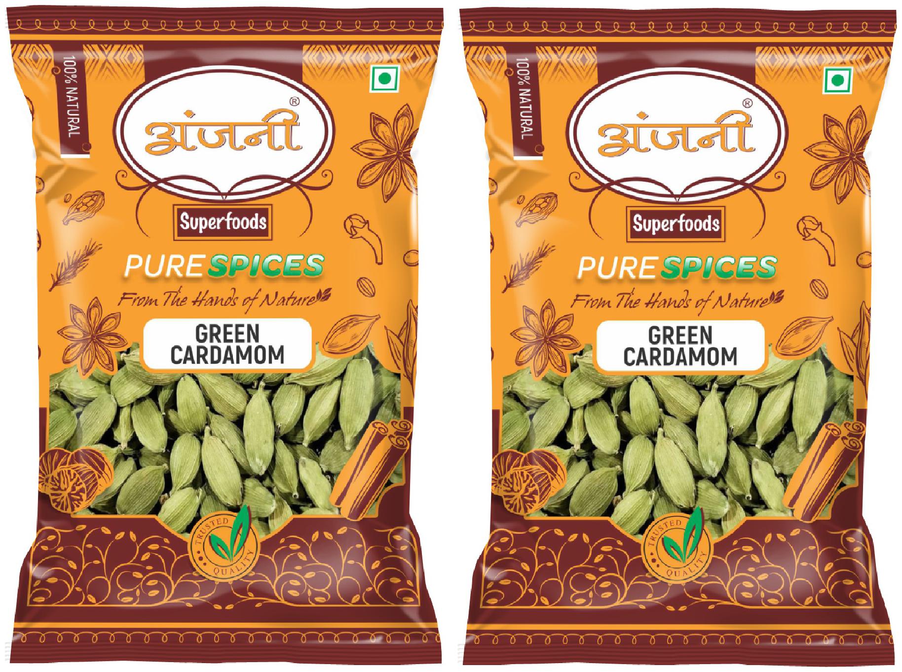 Buy Anjani 100 Natural Elaichi (Green Cardamom) 100 g (Pack of 2
