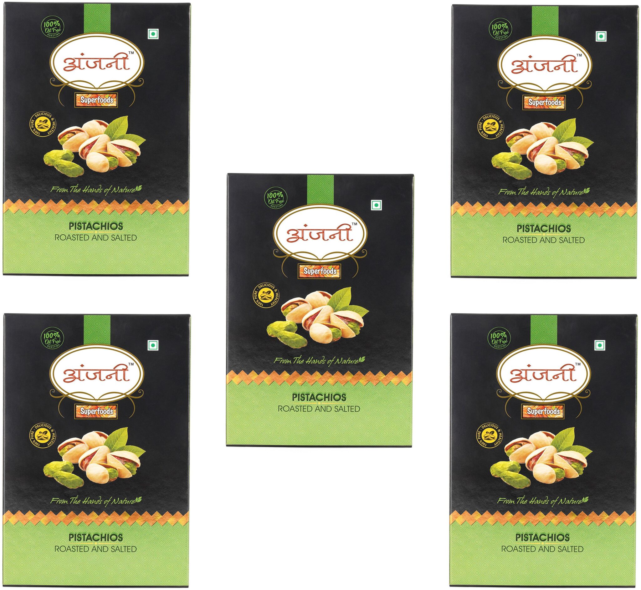 

ANJANI SUPERFOODS Roasted Salted Pistachio In Box 500g (Pack Of 5) (100g Each)