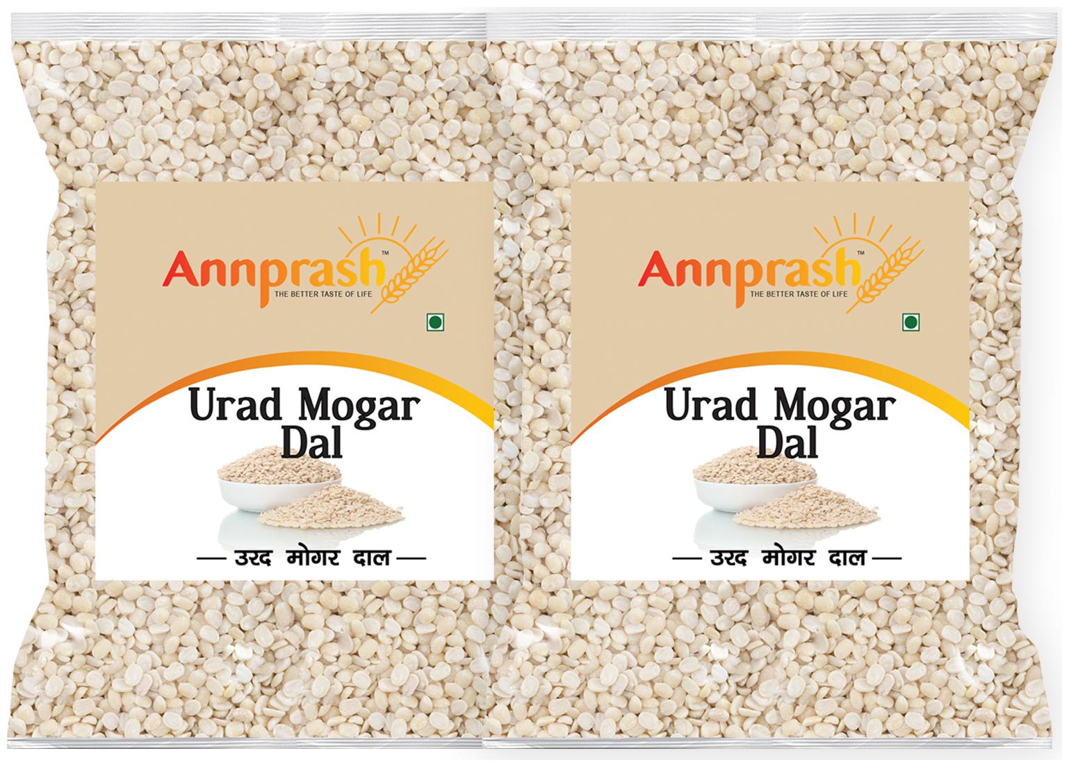 

ANNPRASH Premium Quality Urad Mogar Dal Split (White Urad Bean) 500g (Pack Of 2)