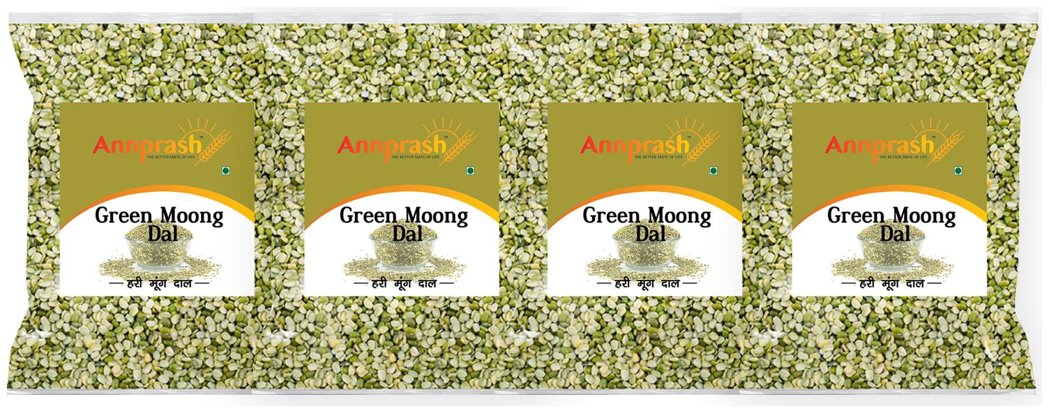 

ANNPRASH Premium Quality Moong Dal Split (Green Gram Beans Split) 500g (Pack Of 4)