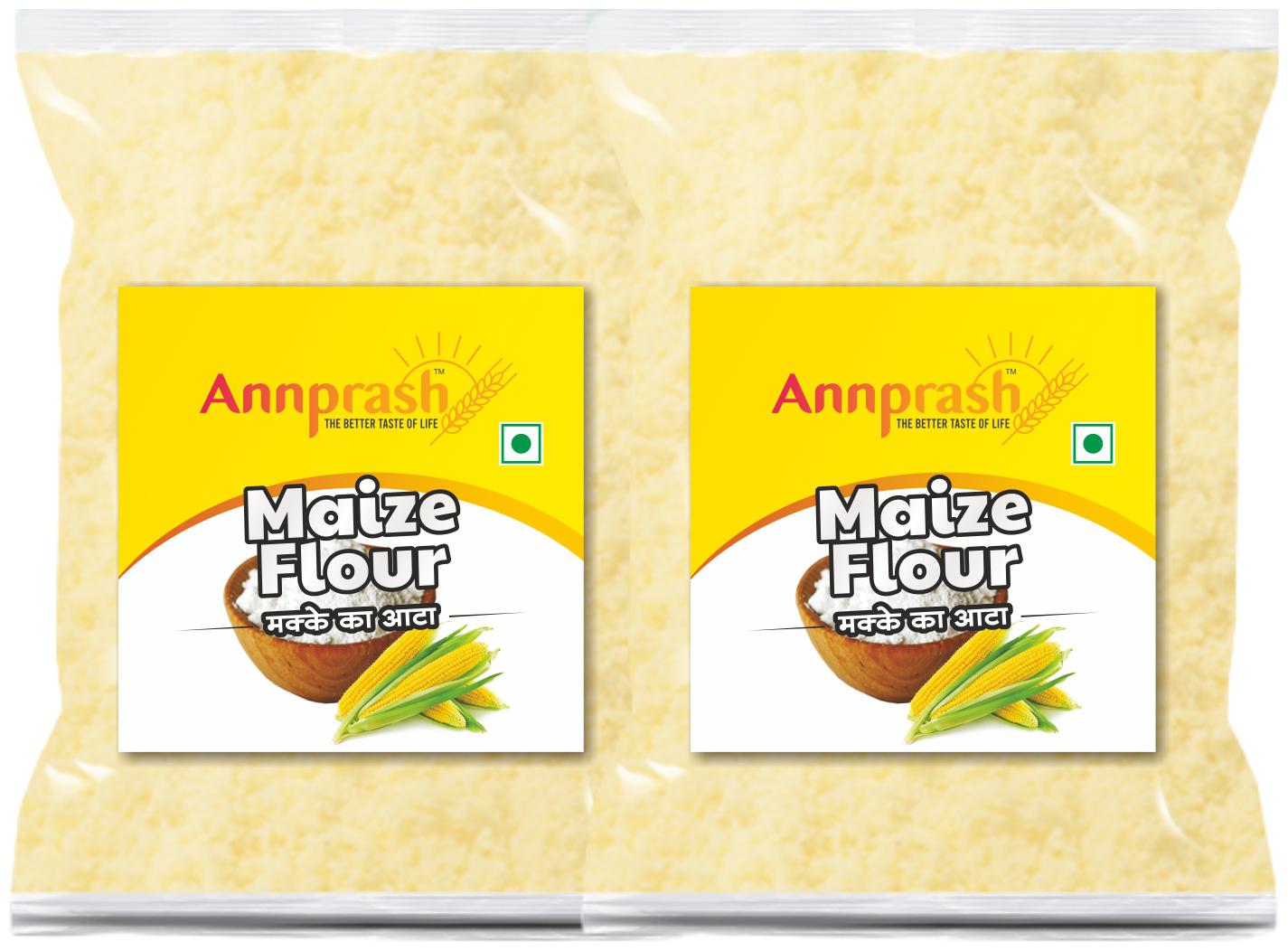

Annprash Premium Quality Maize Flour Makka Aata 1 kg (Pack of 2)