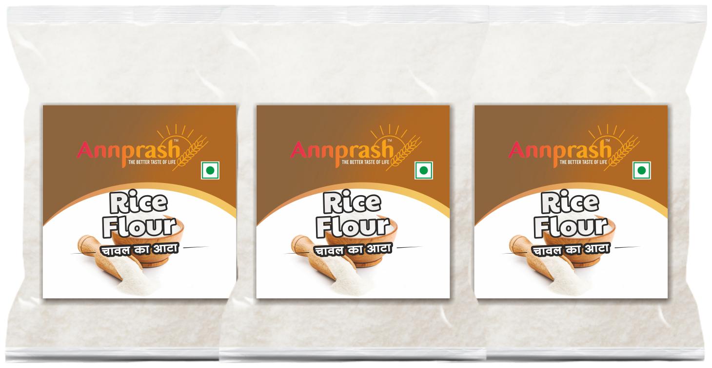 

Annprash Premium Quality Rice Flour Chawal Atta 500 g (Pack of 3)