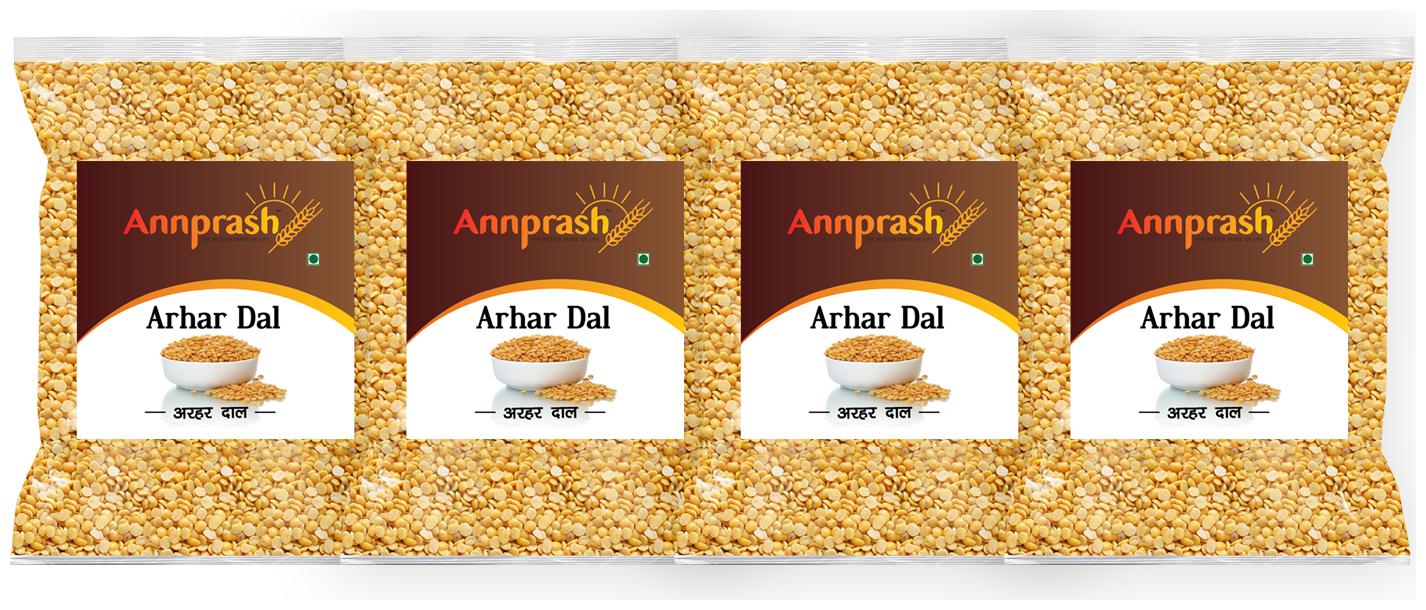

ANNPRASH Premium Quality Arhar Toor Dal Split (Split Pigeon Peas) 500g (Pack Of 4)