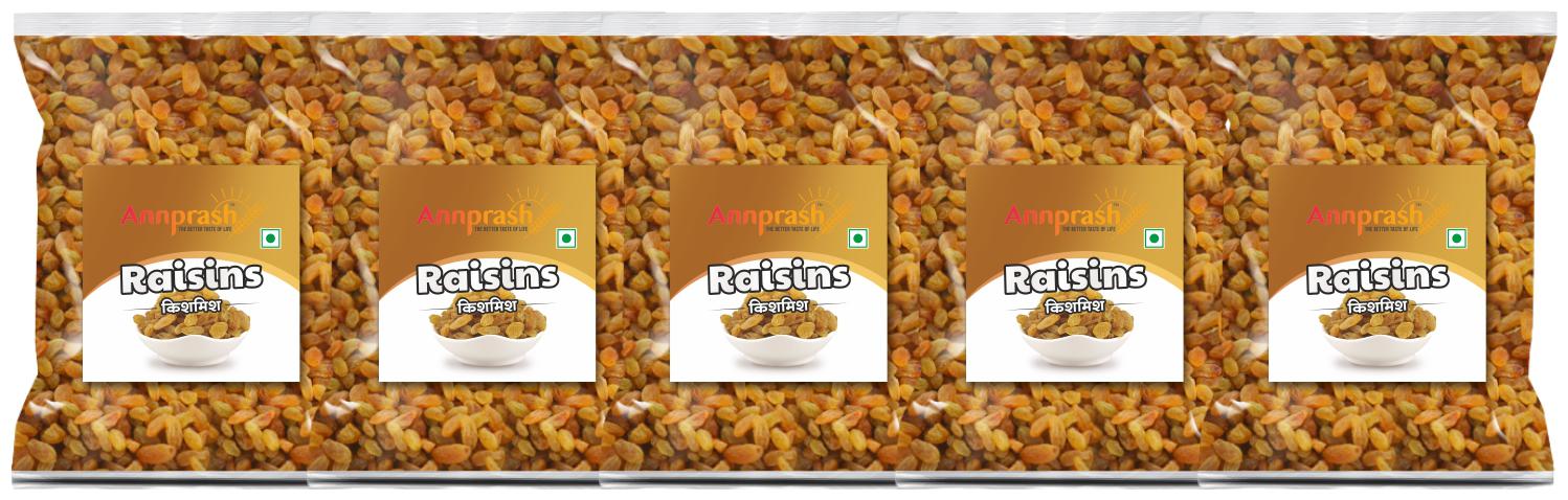 

ANNPRASH PREMIUM QUALITY RAISINS KISMIS 1 kg (Pack of 5)