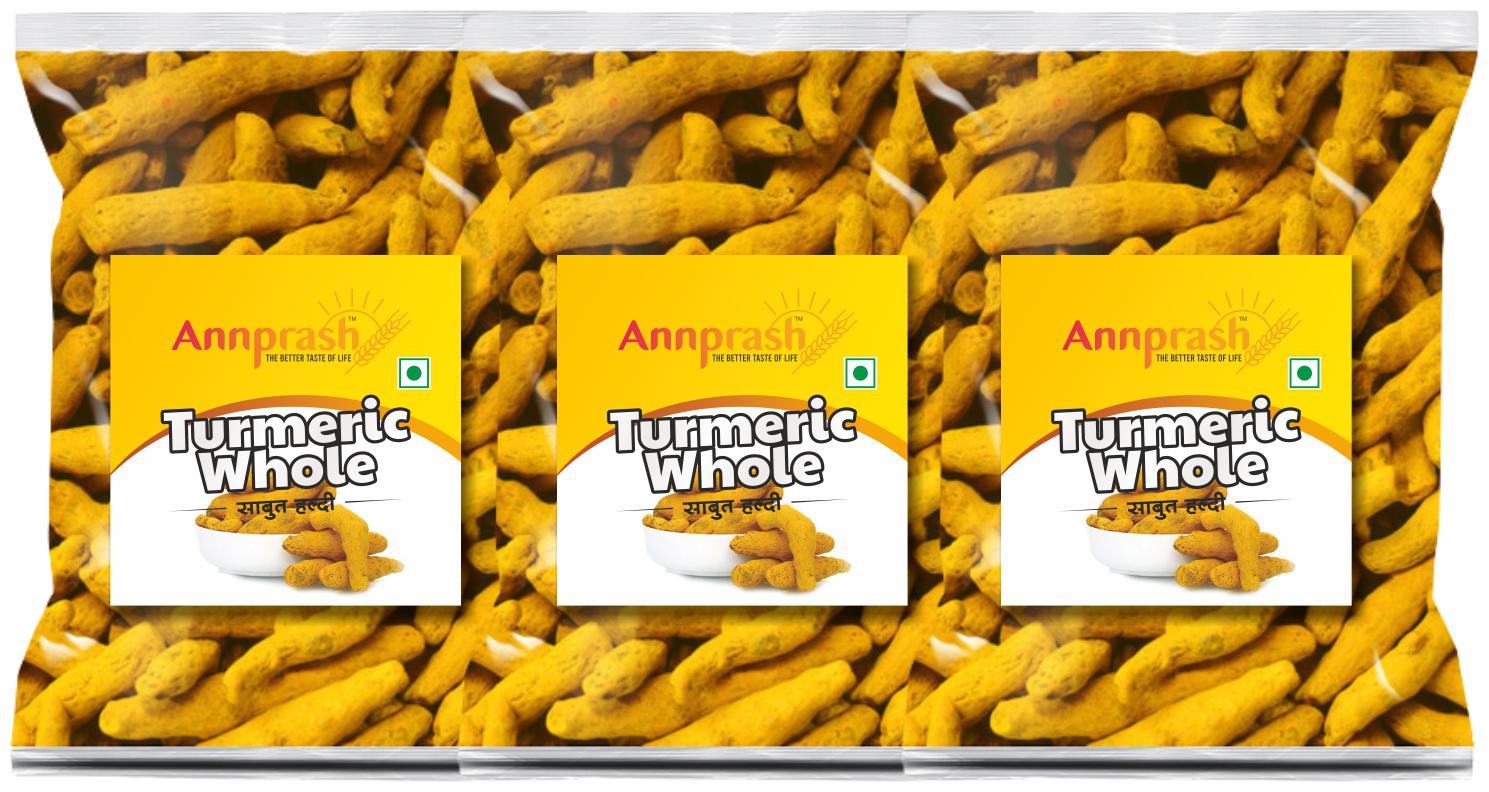 

ANNPRASH PREMIUM QUALITY TURMERIC WHOLE SABUT HALDI 500g (Pack of 3 )