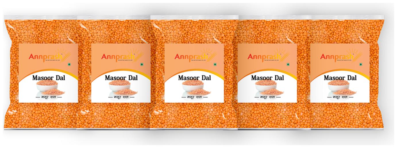 

ANNPRASH Premium Quality Masoor Dal Split 500g (Pack Of 5)