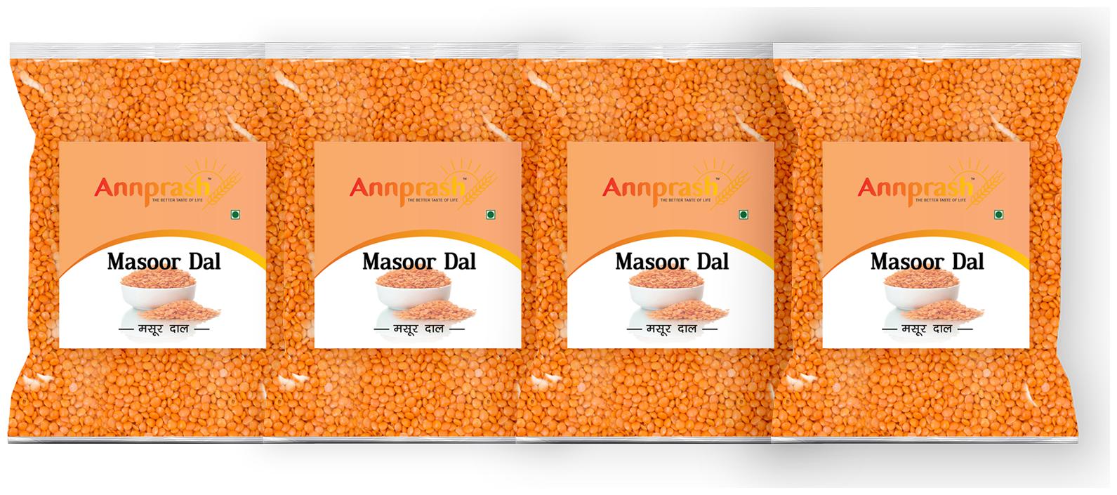 

ANNPRASH Premium Quality Masoor Dal Split 1 kg (Pack Of 4)