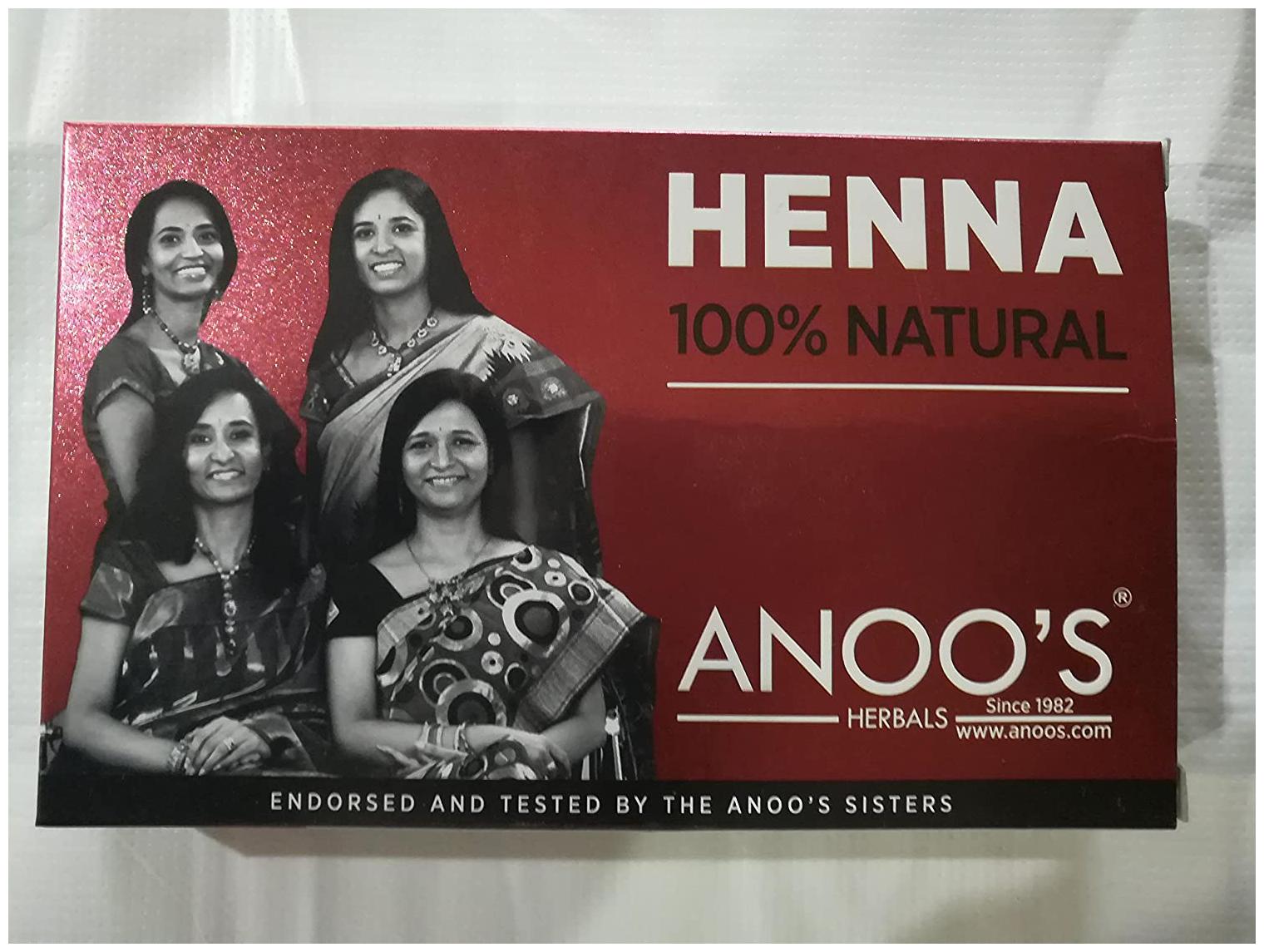 

Anoos Natural Henna Herbal Pack 100g (Pack of 6)
