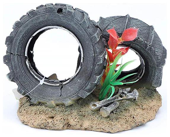 

Aquamarine Tyre Wheel Wheels 13cm X 15cm Garden Submarine Ornament for Aquarium Decorations (Pack of 1 Piece)
