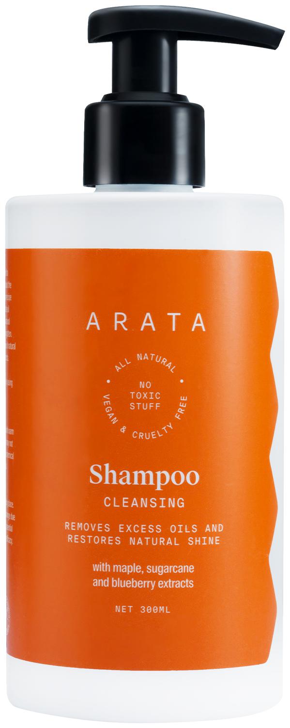 

Arata Natural Cleansing Shampoo With Maple Sugarcane Blueberry Extracts Removes Excess Oil Restores Natural Shine - 300 ml