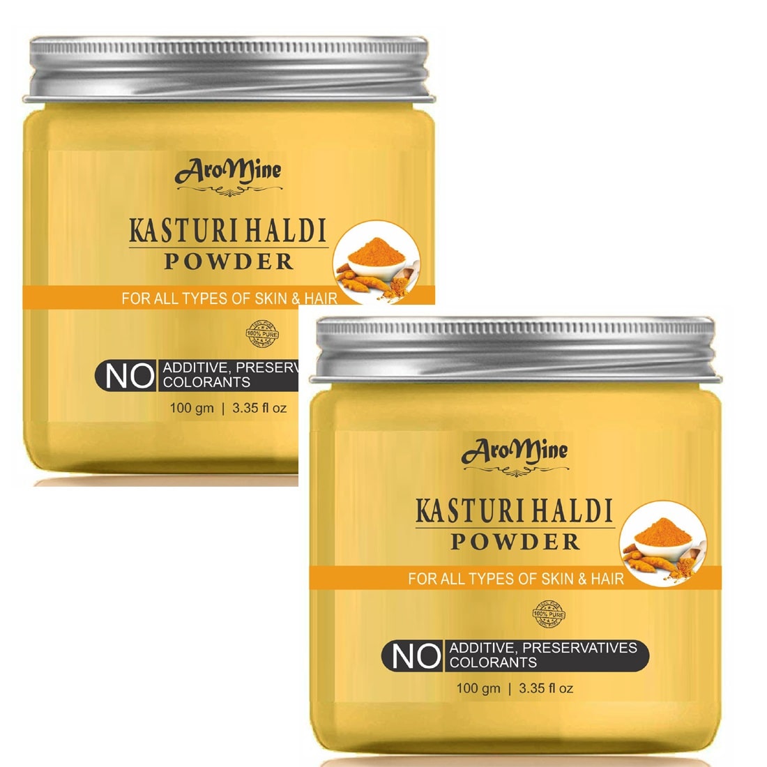 

AroMine Natural Organic Kasturi Haldi Powder for Face Care 100g (Pack Of 2)
