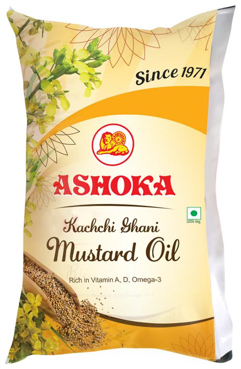 

Ashoka Kachchi Ghani Mustard Oil 1 L Pouch