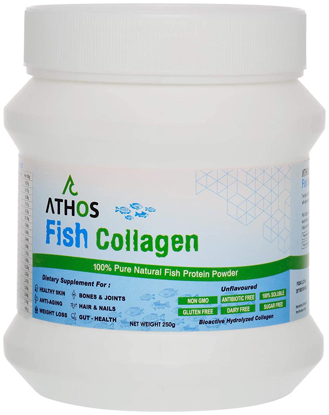 

Athos Fish Collagen 100 Natural Fish Collagen Marine Collagen Peptide Powder (250g)