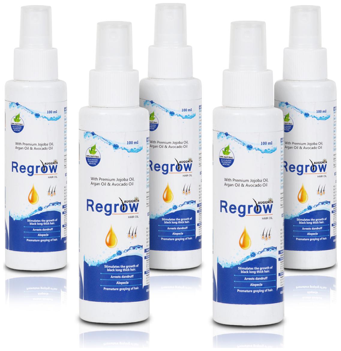 

Auggmin Regrow Hair Oil-Jojoba Argan and Avacado 100 ml (Pack of 5 )