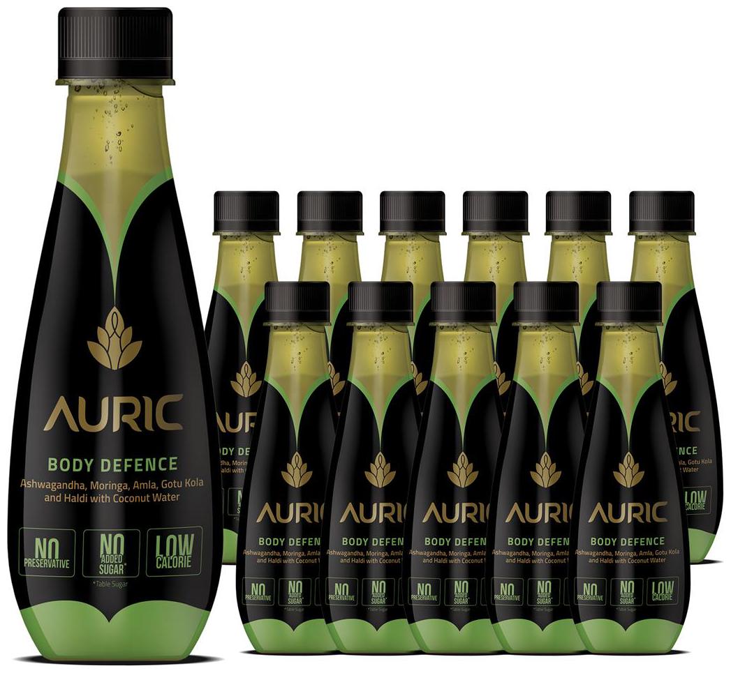 

Auric Body Defence Juice for Immunity All Natural Ayurvedic Drink Goodness of Superherbs with Coconut Water 250ml (Pack of 12)