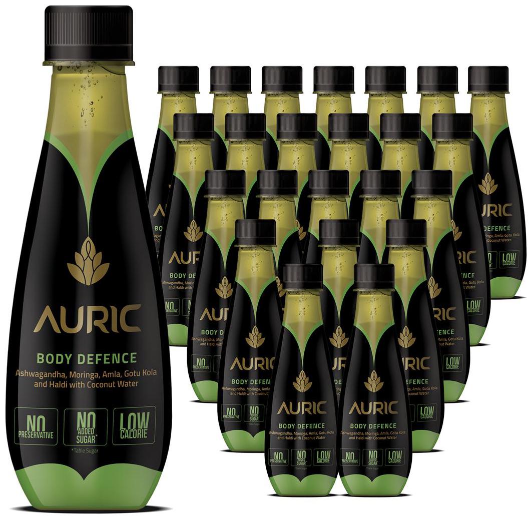 

Auric Body Defence Juice for Immunity All Natural Ayurvedic Drink Goodness of Superherbs with Coconut Water 250ml (Pack of 24)