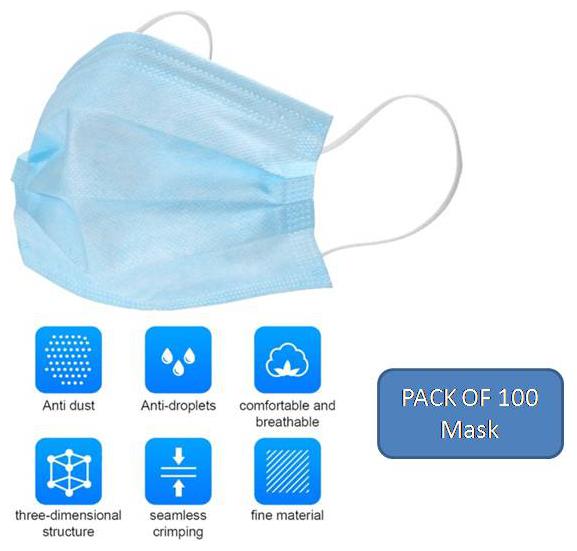

Autemocare 3 Ply Mask With Earloop (Pack Of 100)