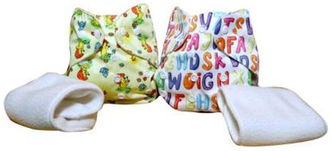 

Babique 2 Printed Reusable Button Diaper For Babies In Free Size With 2 White Insert (Multocolor)
