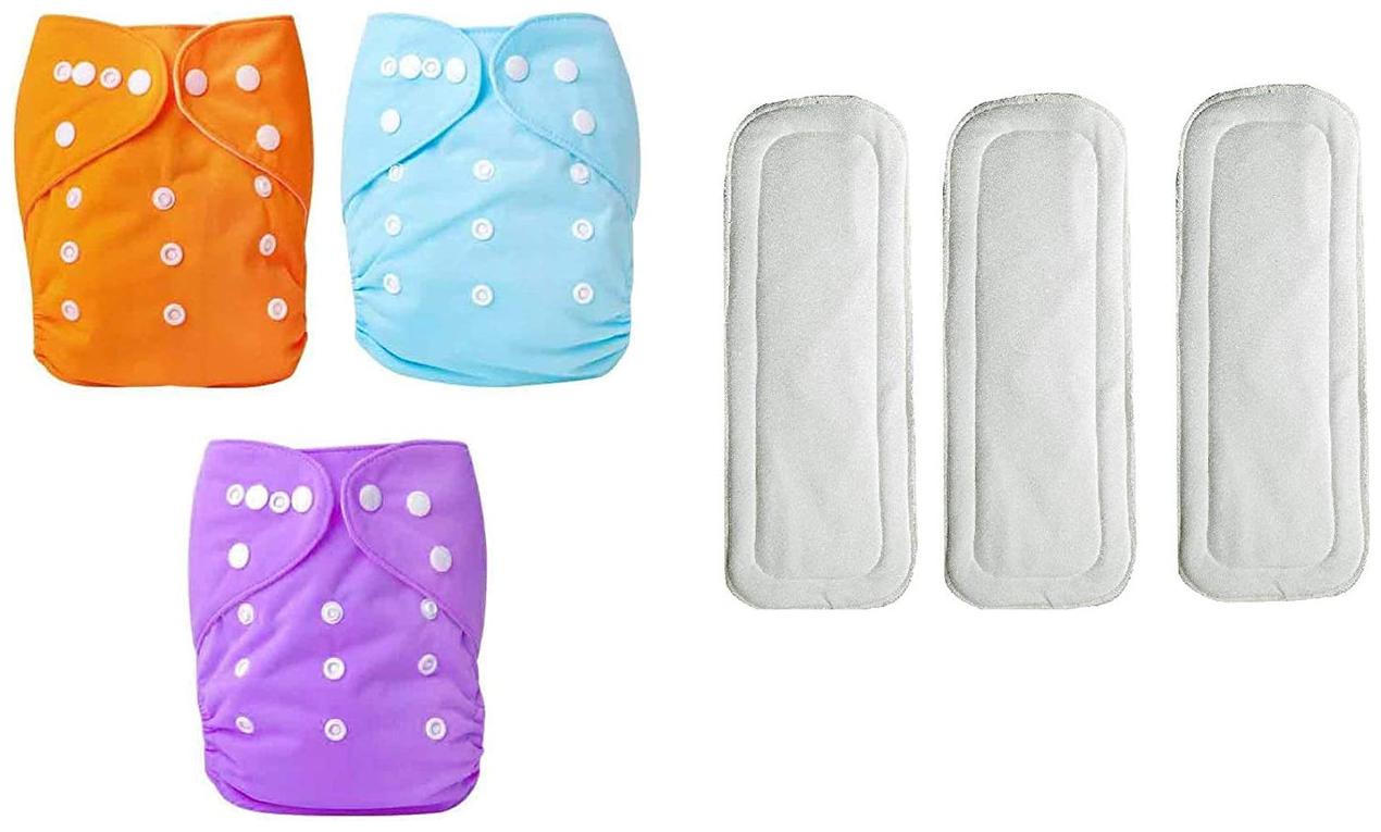 

Babique All-in-One Bottom-Bumpers Washable Cloth Diaper (Multi Colours)(Pack of 3)
