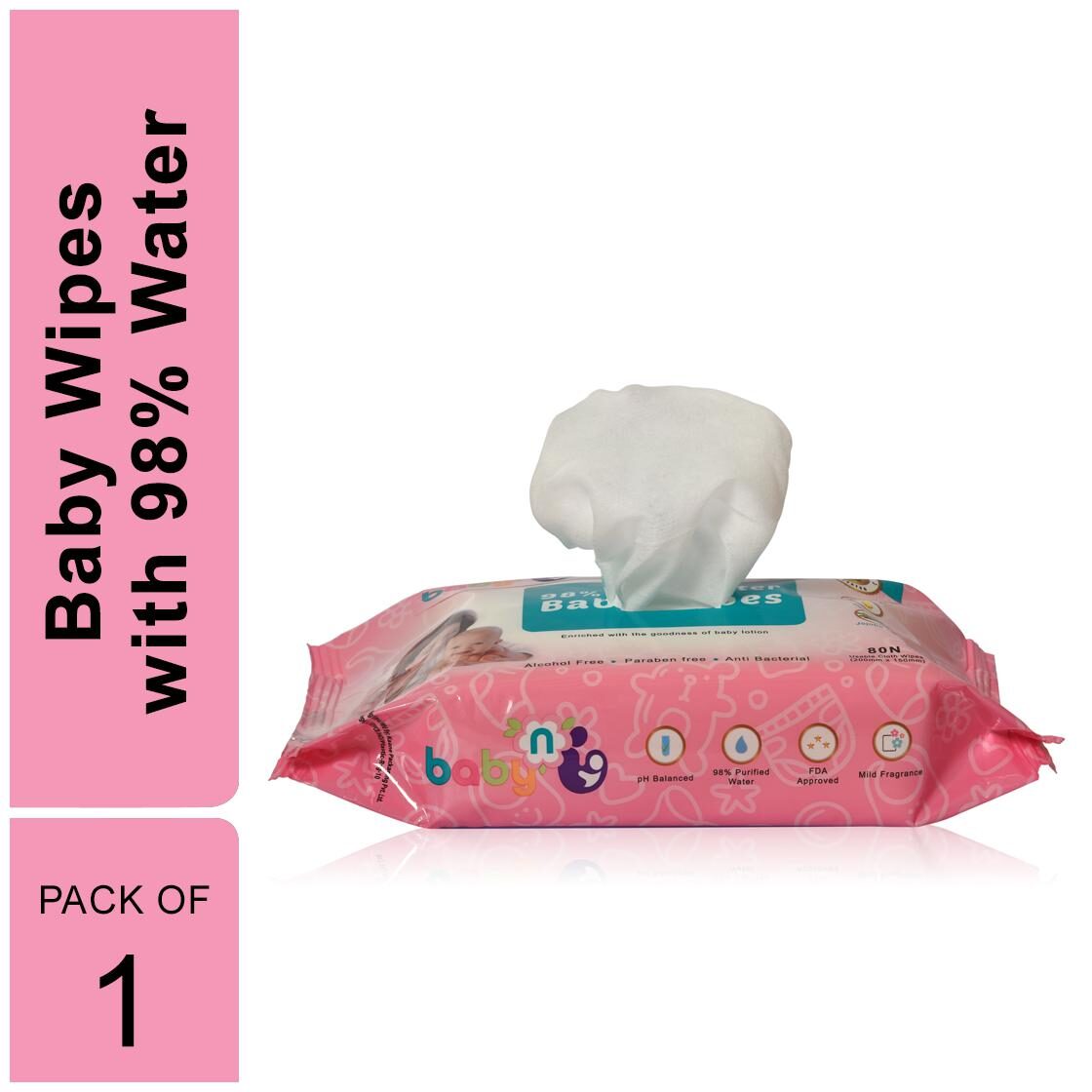

Babynu 98 Pure water wipes (80 Wipes)
