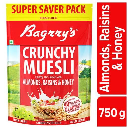 

Bagrrys Crunchy Muesli - Almonds Raisins Honey 750 g