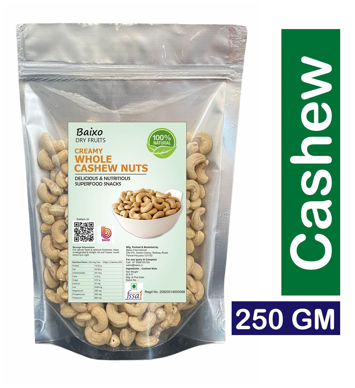 

Baixo Cashew Nut W240 Kaju 250g
